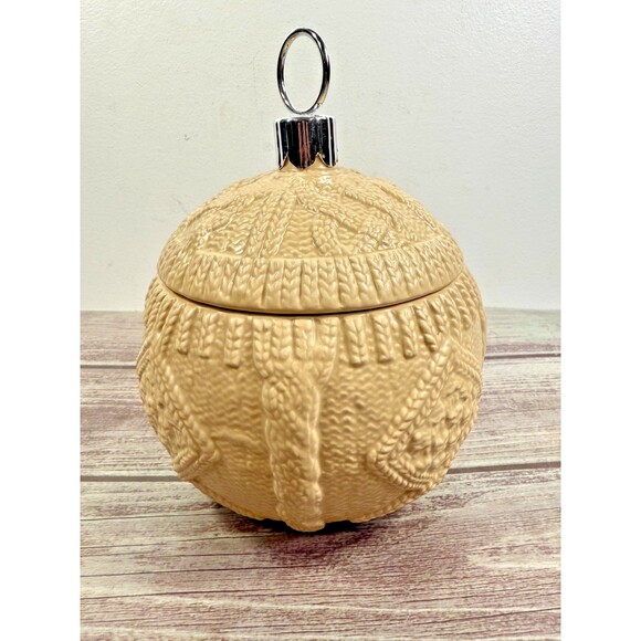 FTD 1910 Trinket Jar Candy Ginger Antique Porcelain Textured 7.5" Tall Vintage - Picture 13 of 14